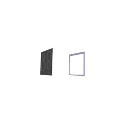 GLASPLATTE MIT RAHMEN,SILBER,5