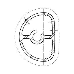 handle profile,semicircular,metal,inox, 1668