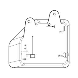 drop tray, side, 127x106x95mm