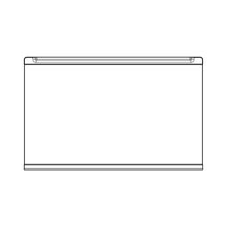 Glasshylle 1, komplett, nøytral, 458.5x287mm