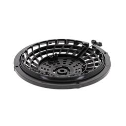 motor cover, round, grid, plas.