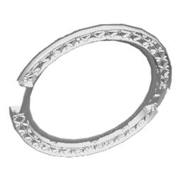rám dvierok, vzadu, biely, Ø443,6mm