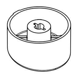 knob, white