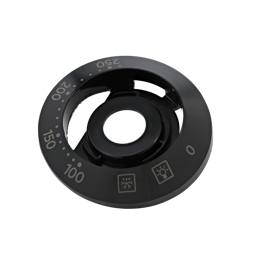 indicating plate, thermostat, black, 0-250, 2+0, MO