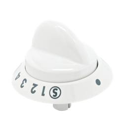 control knob, main oven, white