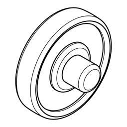 wiel, glaspaneelset, wit, Ø15mm