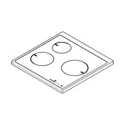 cooking top with frame, white, 596x600mm