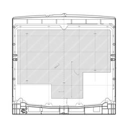 plano trabalho, montagem, cinzento, 596.5x501.4mm