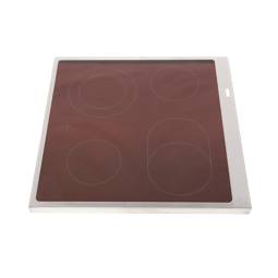 Glasplatte mit Rahmen,Inox,596x600mm