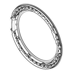 rám dvierok, vpredu, striebro, Ø444,6mm